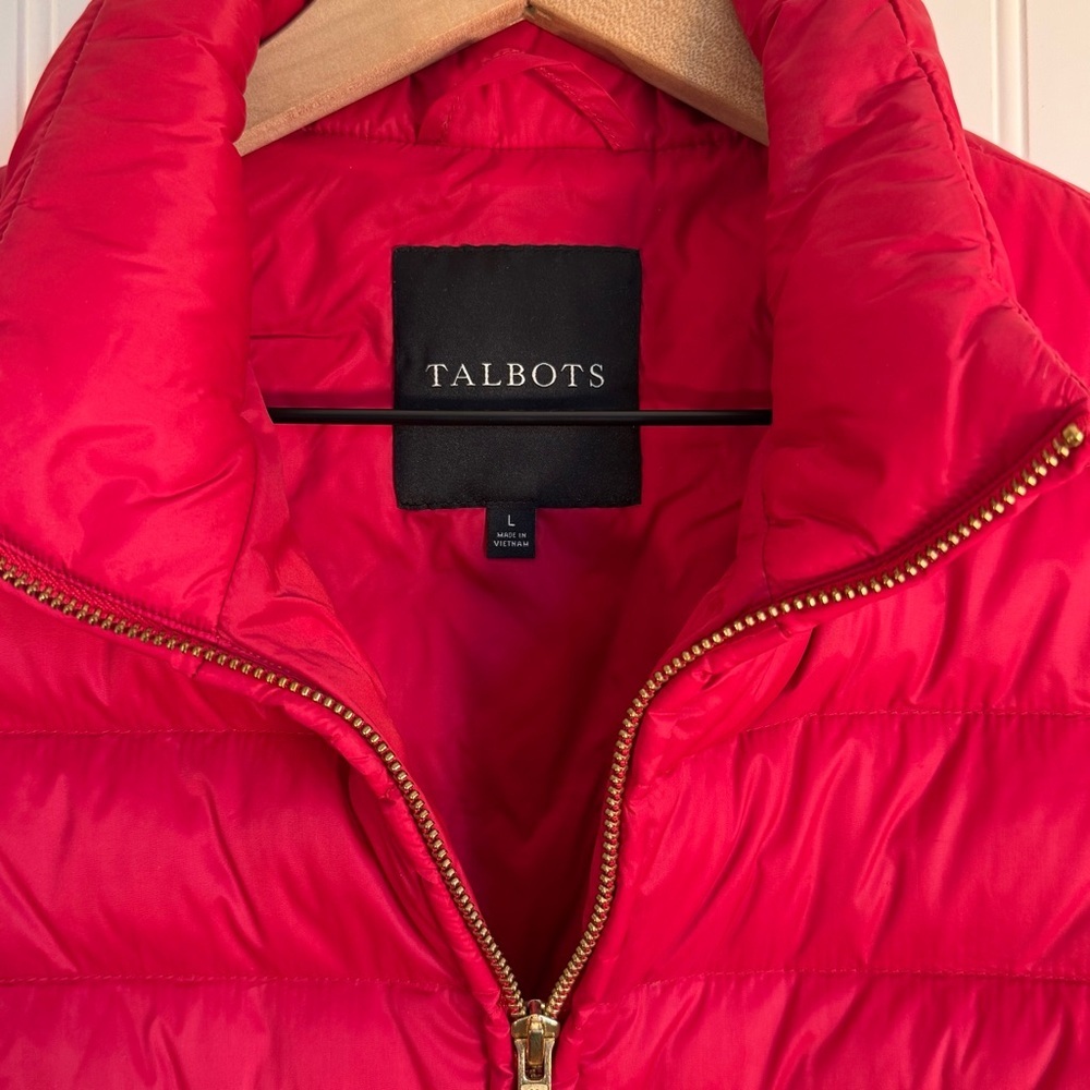 Talbots Red Quilted Puffer Vest Women’s Size Large - Picture 2 of 9